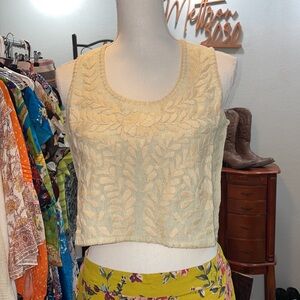 Anthropologie Raga linen embroidered top